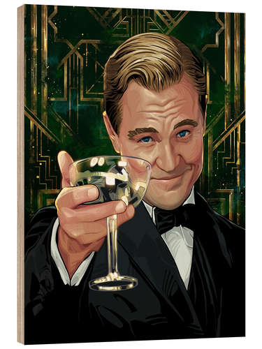 Hout print Cheers! - The Great Gatsby