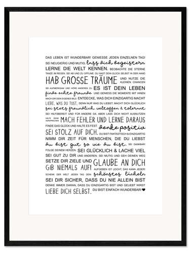 Framed art print Life is Wonderful (German)