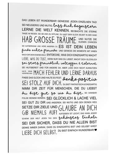 Quadro em plexi-alumínio Life is Wonderful (German)