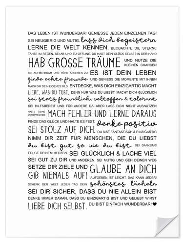 Wall sticker Life is Wonderful (German)