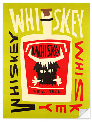 Selvklebende plakat Whiskey