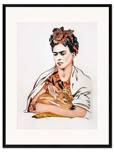 Ingelijste kunstdruk Frida Kahlo & Granizo