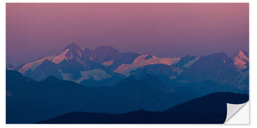 Selvklebende plakat At dawn above the Großglockner