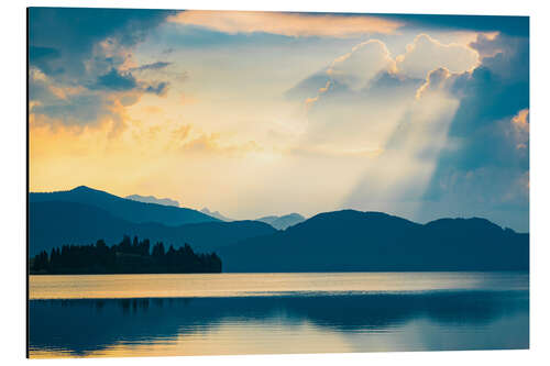 Aluminium print A summer morning at Walchensee