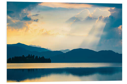 Foam board print A summer morning at Walchensee