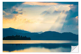 Selvklebende plakat A summer morning at Walchensee