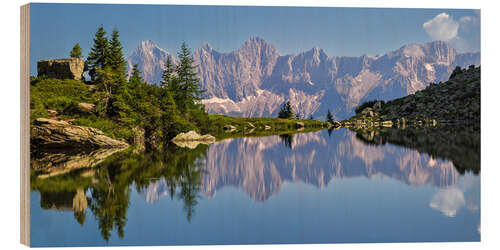 Holzbild Spiegelsee am Dachstein