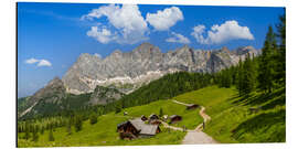 Aluminium print A village in the Alps