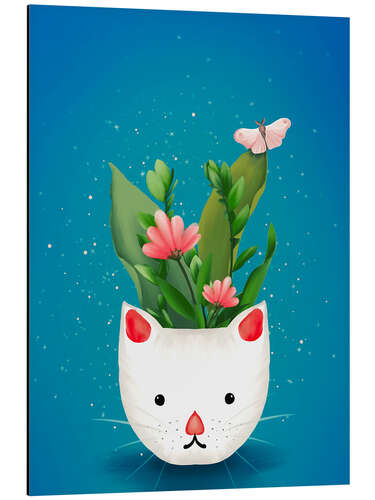 Aluminium print Kitty-Cat Flowerpot