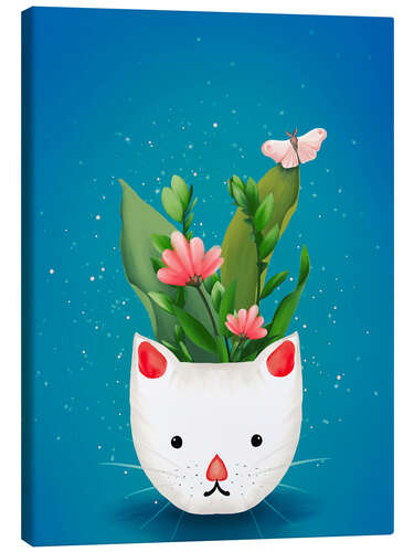 Canvas-taulu Kitty-Cat Flowerpot