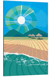 Aluminium print Tropical Beach with Palapas