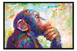 Gerahmter Kunstdruck Der denkende Affe