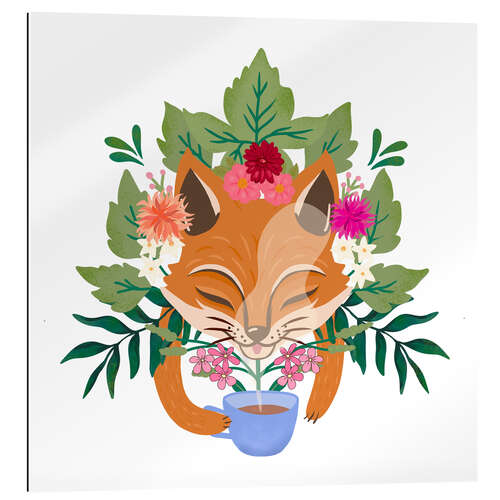 Gallery Print Fuchs trinkt einen Waldkaffee