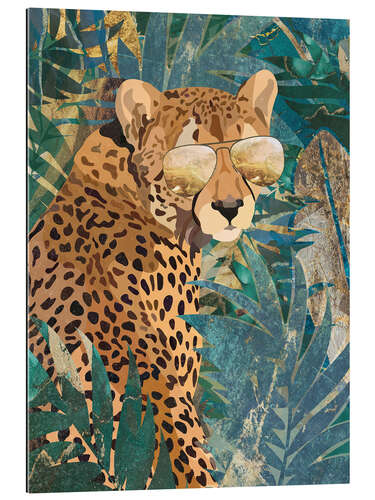 Gallery print Jungle Cheetah with golden Sunglasses