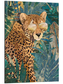 Magnettafel Dschungelgepard mit goldener Sonnenbrille