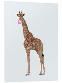 Foam board print Funny Giraffe with Bubble Gum