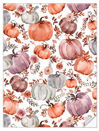 Sticker mural Autumn Pumpkin Pattern