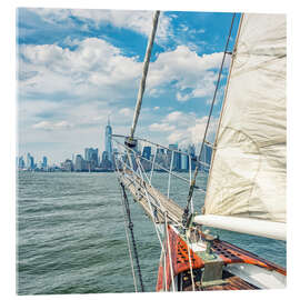 Acrylic print With the Sailboat in the Bay of NYC I