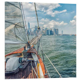 Foam board print With the Sailboat in the Bay of NYC II