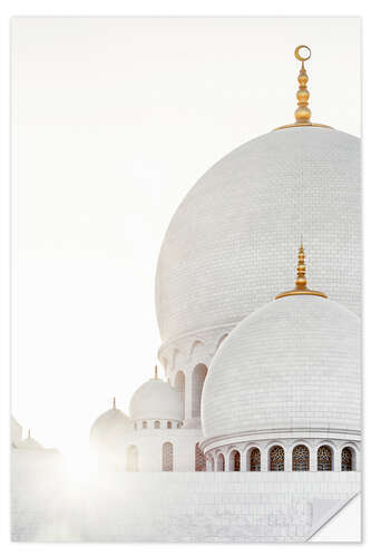 Selvklebende plakat White Mosque - Sunshine