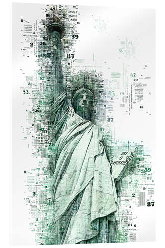 Tableau en verre acrylique Numbers - NYC Statue of Liberty