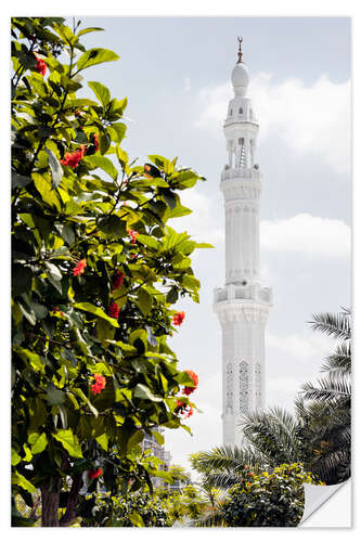 Självhäftande poster White Mosque - Dubai Minaret