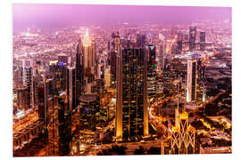 Hartschaumbild Dubai - Skyline bei Nacht