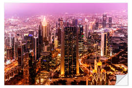 Naklejka na ścianę Dubai - Skyline at Night