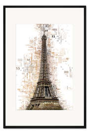 Gerahmter Kunstdruck Numbers - Pariser Eiffelturm