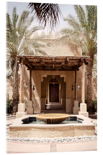 Acrylic print Desert Home - Between Two Palm Trees