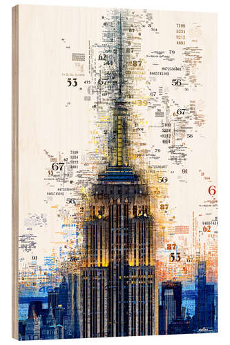 Wood print Numbers - Empire State Building