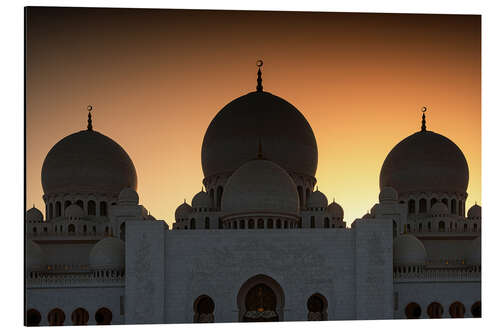 Aluminium print White Mosque - Sunset