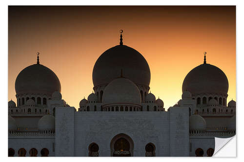 Selvklebende plakat White Mosque - Sunset