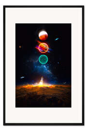 Gerahmter Kunstdruck Raketenstart - auf zu den Sternen