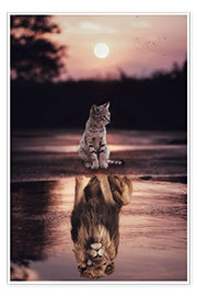Wandbild  Dream Big - Kleine Katze wird zum Löwen - Gen Z