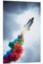 Foam board print Colourful Rocket Launch