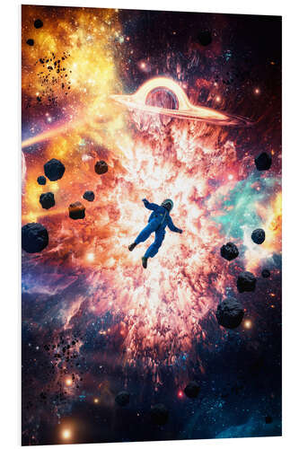 Foam board print Astronaut in the Middle of a Space Explosion