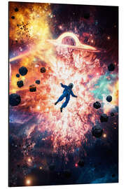 Magnettafel Astronaut inmitten einer Weltraumexplosion