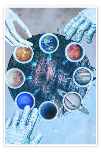 Poster The Solar System in Coffee Cups