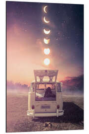 Magnettafel Hippie Bus unter den Mondphasen