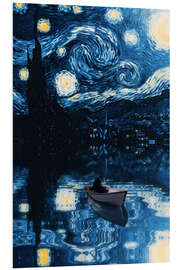 PVC print With the Boat through the Starry Night