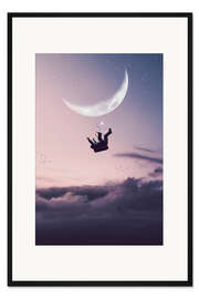 Gerahmter Kunstdruck Ein Astronaut fällt vom Himmel