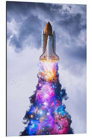 Magnettafel Raketenstart mit Glitzer-Rauch