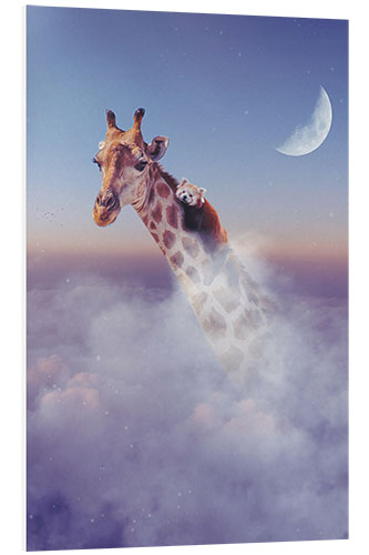 Foam board print Giraffe and Red Panda above the Clouds