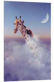 Foam board print Giraffe and Red Panda above the Clouds