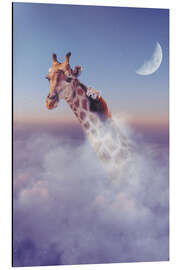 Magnettafel Giraffe und roter Panda über den Wolken