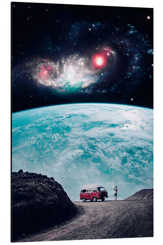 Aluminiumsbilde In my Red Van through the Galaxy