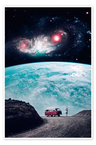 Poster In my Red Van through the Galaxy