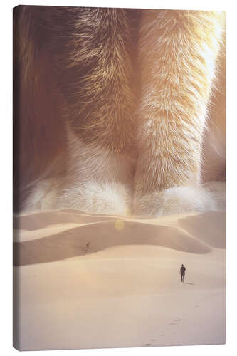 Lerretsbilde Giant Cat in the Desert Sand