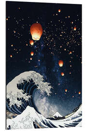 Magnettafel Die große Welle unter dem Laternenhimmel